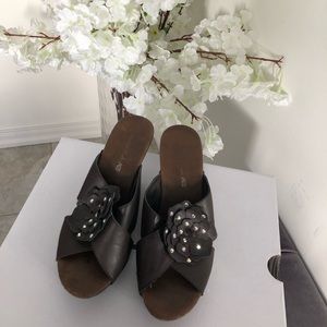 Brown wedges women shoes